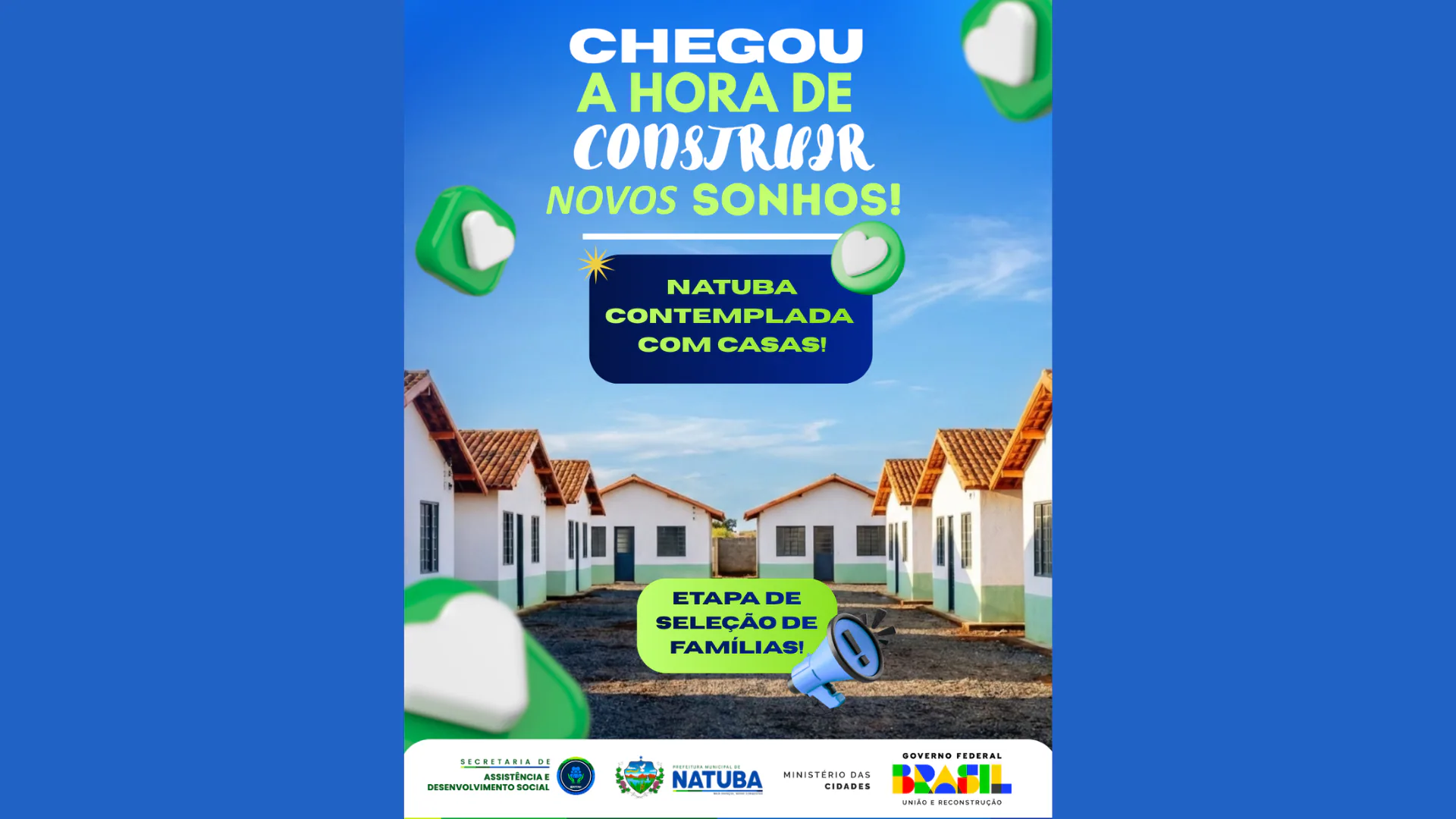CHEGOU A HORA DE CONSTRUIR NOVOS SONHOS